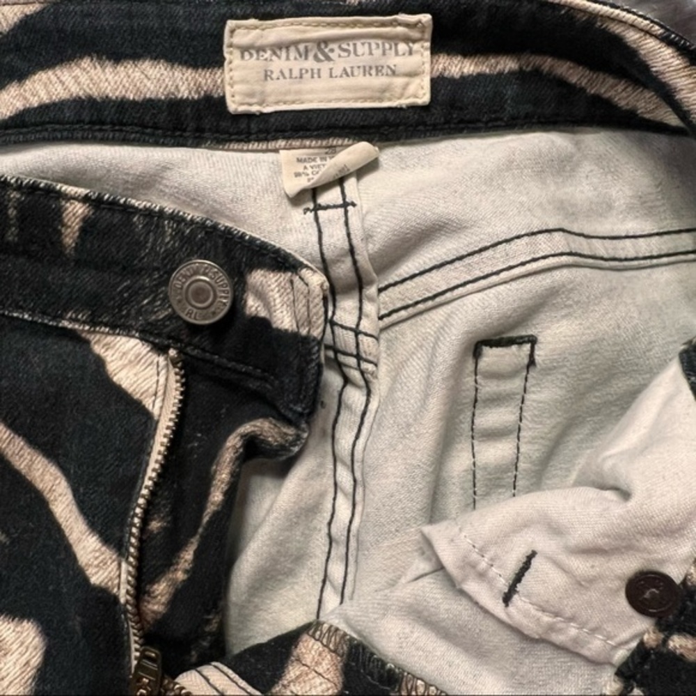 RALPH LAUREN DENIM & SUPPLY Side Zippers Zebra Skinny Jeans 28 - Picture 13 of 14